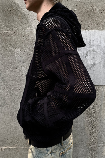 PRISONER MESH ZIP UP HOODIE