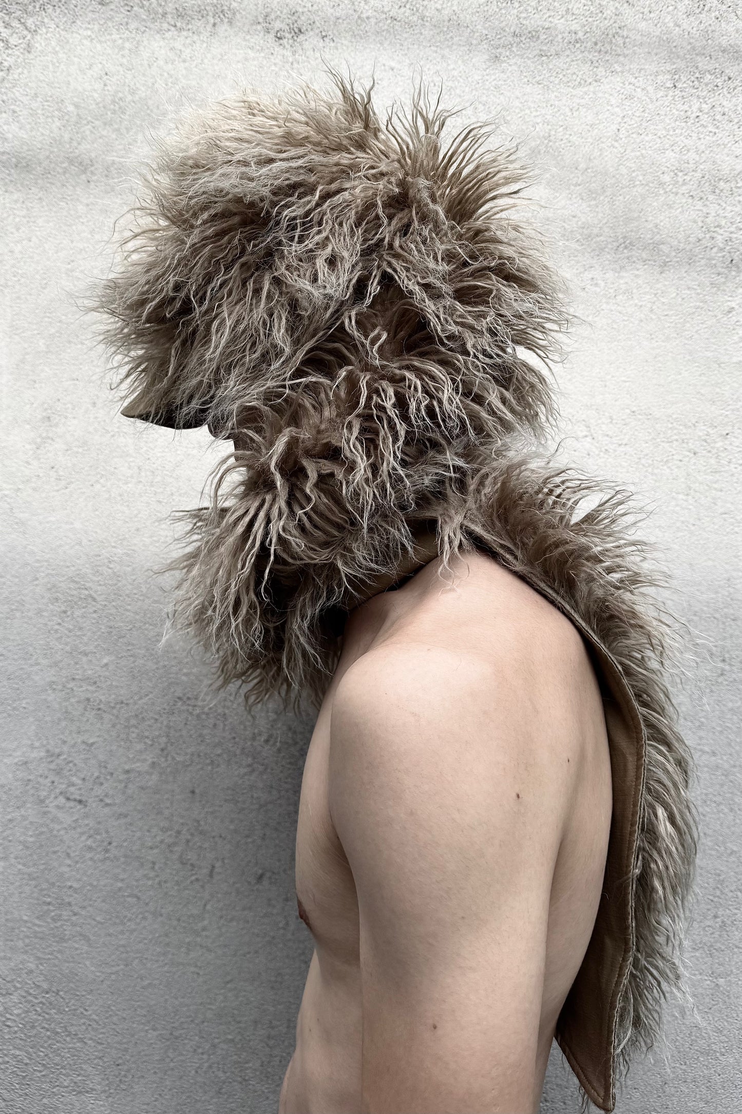 HAIRY FUR SCARF CAP