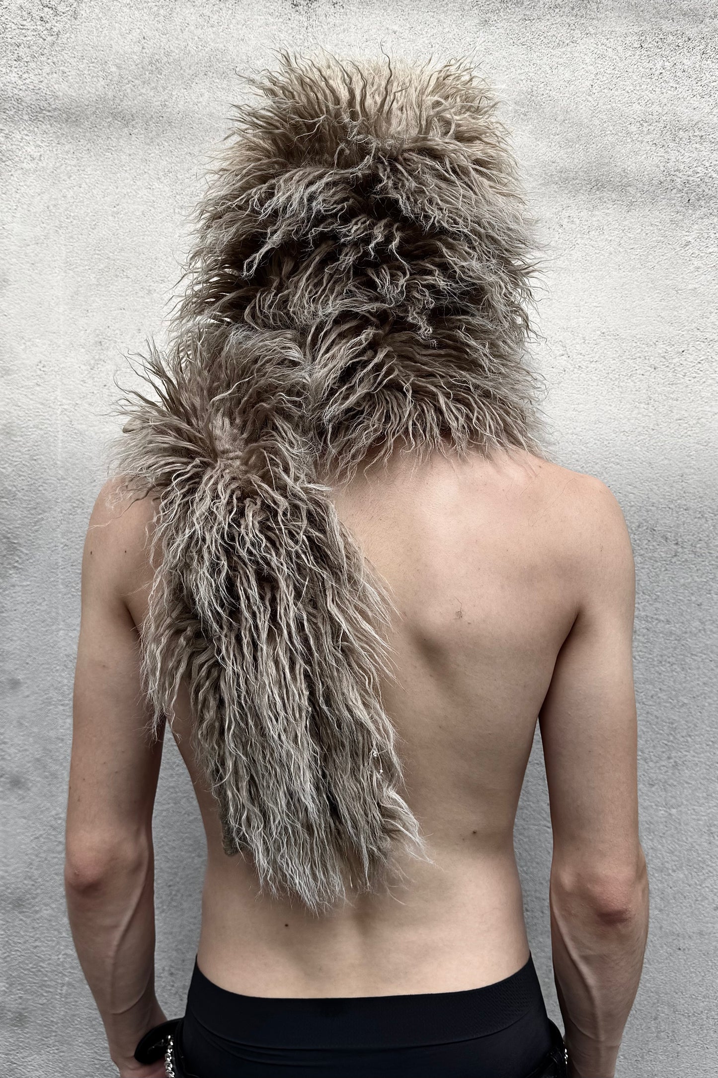 HAIRY FUR SCARF CAP
