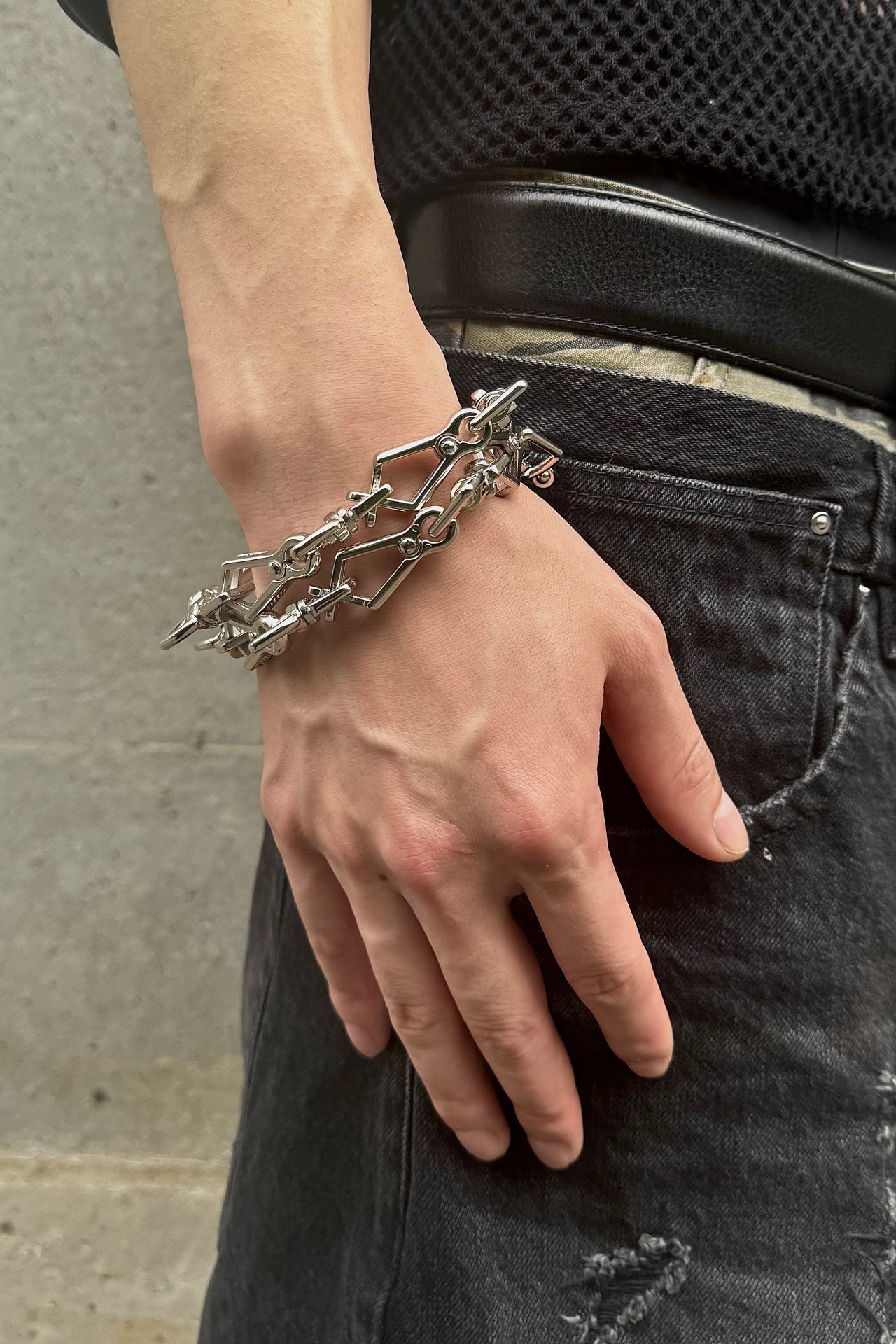 INDUSTRY MULTI CLIP CHAIN / PALLADIUM SIL - FILTH HOMME