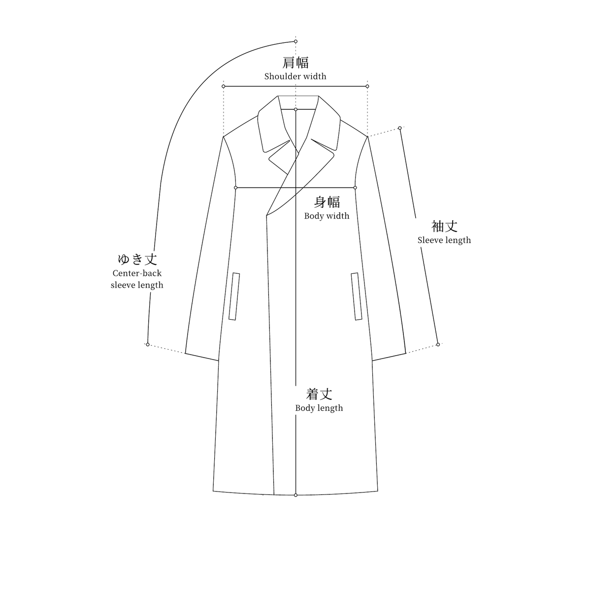 コートの採寸図